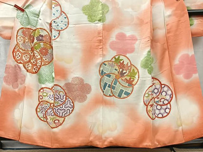 平和屋着物■豪華振袖　駒刺繍　舞花文　暈し染め　金彩　正絹　逸品　CABM2096xe