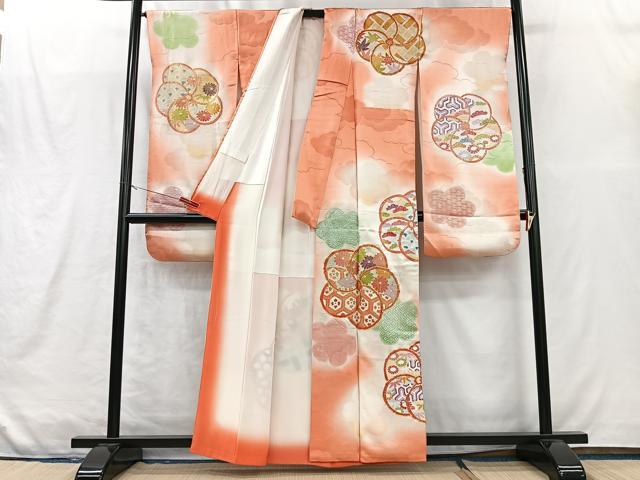 平和屋着物■豪華振袖　駒刺繍　舞花文　暈し染め　金彩　正絹　逸品　CABM2096xe