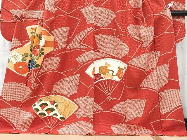 平和屋着物■豪華振袖　駒刺繍　絞り　扇面花文　金彩　正絹　逸品　CABM2097xe