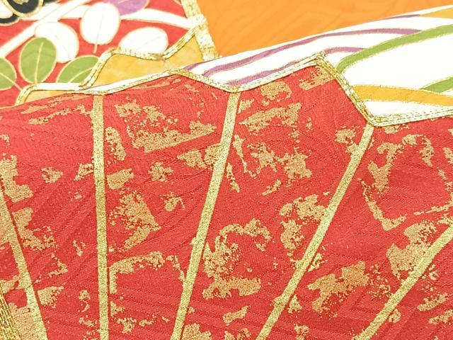 平和屋着物■豪華振袖　駒刺繍　扇面立波花文　暈し染め　金彩　正絹　逸品　CABM2098xe