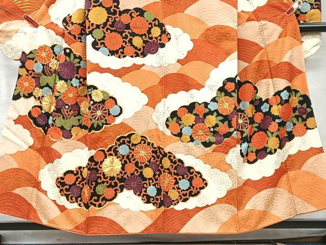 平和屋着物■豪華振袖　駒刺繍　雲取り花唐草文　金彩　正絹　逸品　CABM2099xe