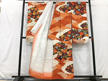 平和屋着物■豪華振袖　駒刺繍　雲取り花唐草文　金彩　正絹　逸品　CABM2099xe