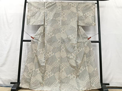 平和屋着物■本場染大島紬　切嵌吉祥花文　正絹　逸品　CABM2100xe