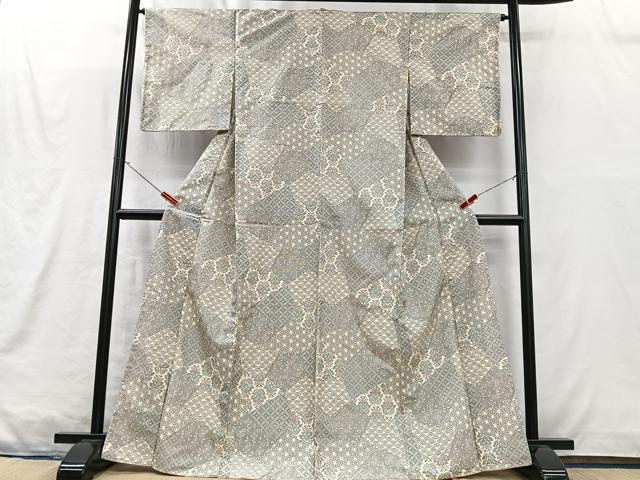 平和屋着物■本場染大島紬　切嵌吉祥花文　正絹　逸品　CABM2100xe