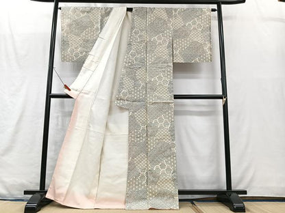 平和屋着物■本場染大島紬　切嵌吉祥花文　正絹　逸品　CABM2100xe