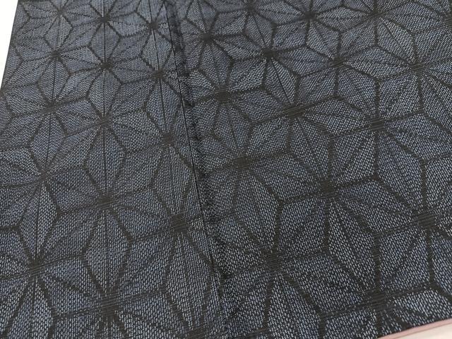 平和屋着物■上質な紬　麻の葉文様　正絹　逸品　CABM2101xe