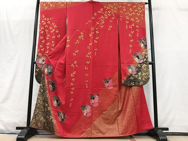 平和屋着物■豪華振袖　舞蝶文　金銀彩　正絹　逸品　CABM2110xe
