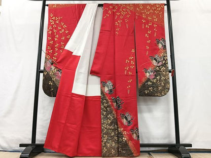 平和屋着物■豪華振袖　舞蝶文　金銀彩　正絹　逸品　CABM2110xe