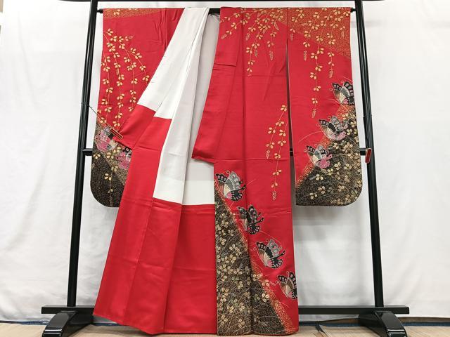 平和屋着物■豪華振袖　舞蝶文　金銀彩　正絹　逸品　CABM2110xe