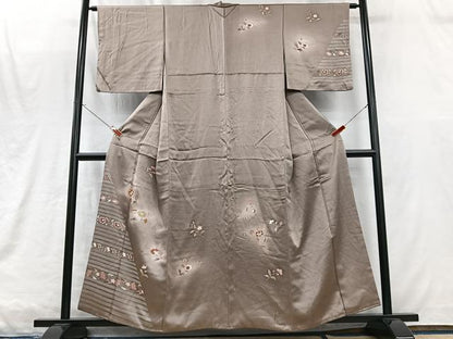 平和屋着物■訪問着　刺繍　草花文　暈し染め　正絹　逸品　CABM2111xe