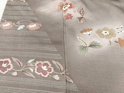 平和屋着物■訪問着　刺繍　草花文　暈し染め　正絹　逸品　CABM2111xe