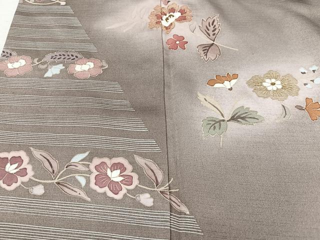 平和屋着物■訪問着　刺繍　草花文　暈し染め　正絹　逸品　CABM2111xe