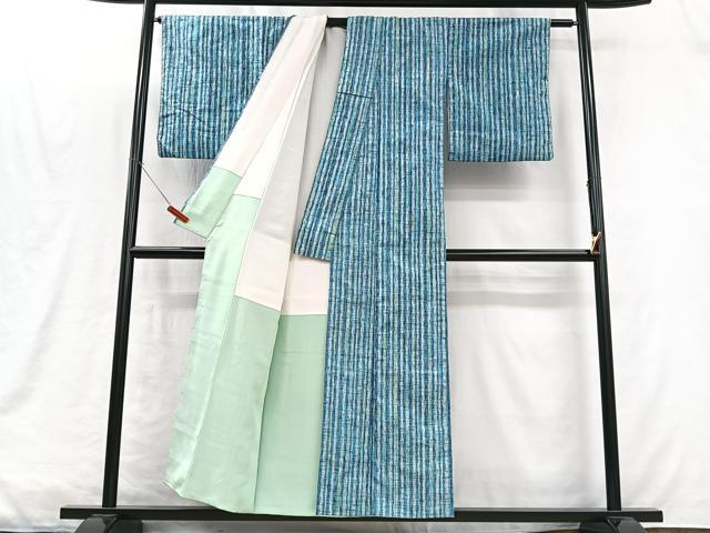 平和屋着物■上質な紬　縞　正絹　逸品　CABM2115xe
