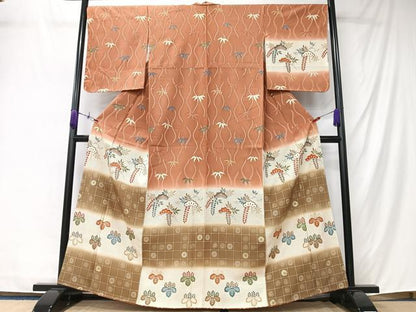 平和屋着物■訪問着　立涌笹竹松文　暈し染め　金彩　正絹　逸品　未使用　CABM2122xe