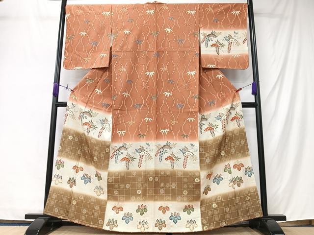 平和屋着物■訪問着　立涌笹竹松文　暈し染め　金彩　正絹　逸品　未使用　CABM2122xe