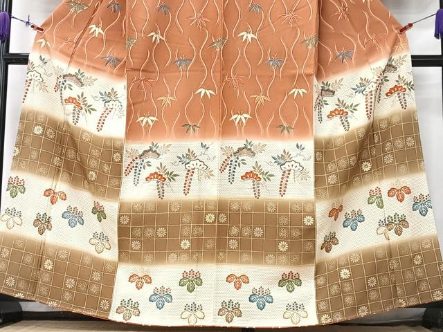 平和屋着物■訪問着　立涌笹竹松文　暈し染め　金彩　正絹　逸品　未使用　CABM2122xe