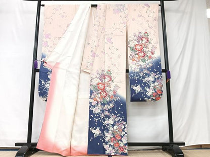 平和屋着物■豪華振袖　唐子枝花文　暈し染め　金彩　正絹　逸品　CABM2126xe