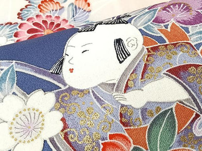 平和屋着物■豪華振袖　唐子枝花文　暈し染め　金彩　正絹　逸品　CABM2126xe