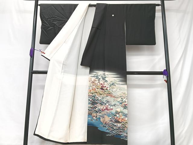 平和屋着物■豪華黒留袖　作家物　風景文　暈し染め　正絹　逸品　CABM2130xe