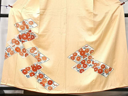 平和屋着物■訪問着　刺繍　色紙草花文　金彩　正絹　逸品　CABM2131xe