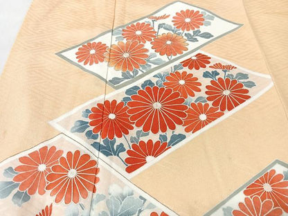 平和屋着物■訪問着　刺繍　色紙草花文　金彩　正絹　逸品　CABM2131xe