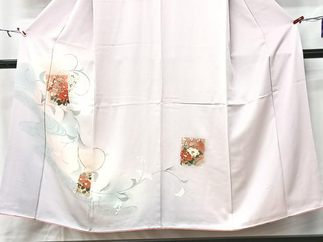 平和屋着物■訪問着　色紙流水草花文　暈し染め　金彩　正絹　逸品　CABM2133xe