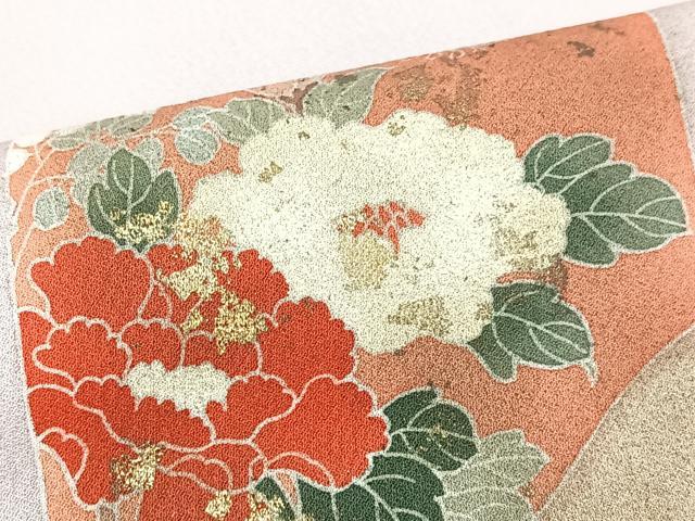 平和屋着物■訪問着　色紙流水草花文　暈し染め　金彩　正絹　逸品　CABM2133xe