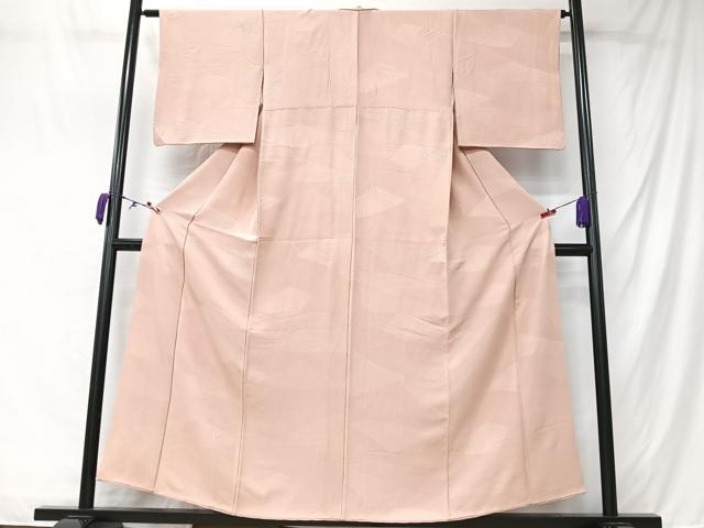 平和屋着物■上質な色無地　扇地紋　一斤染色　正絹　逸品　CABM2136xe