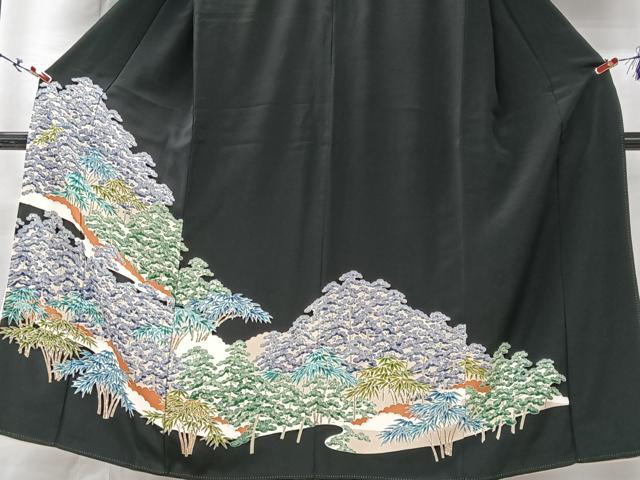 平和屋着物■豪華黒留袖　樹林文　正絹　逸品　CABM2139xe