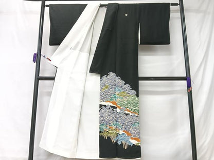 平和屋着物■豪華黒留袖　樹林文　正絹　逸品　CABM2139xe