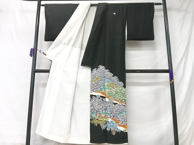 平和屋着物■豪華黒留袖　樹林文　正絹　逸品　CABM2139xe