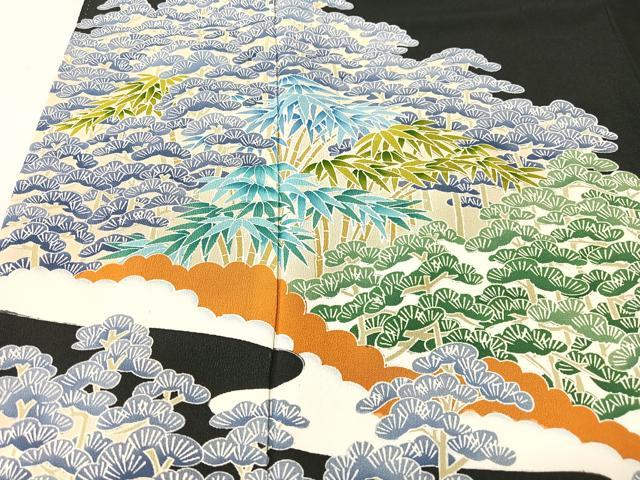 平和屋着物■豪華黒留袖　樹林文　正絹　逸品　CABM2139xe