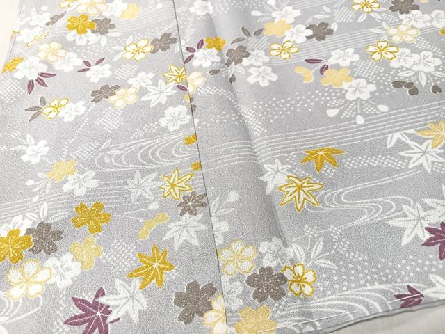 平和屋着物■上質な小紋　草花文　洗える着物　未使用　CABM2140xe