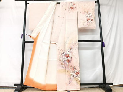 平和屋着物■訪問着　花鳥文　暈し染め　金彩　正絹　逸品　CABM2143xe