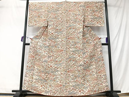 平和屋着物■上質な小紋　作家物　本草木染　枝花文　正絹　逸品　未使用　CABM2145xe