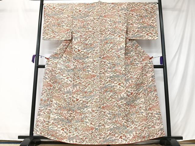 平和屋着物■上質な小紋　作家物　本草木染　枝花文　正絹　逸品　未使用　CABM2145xe