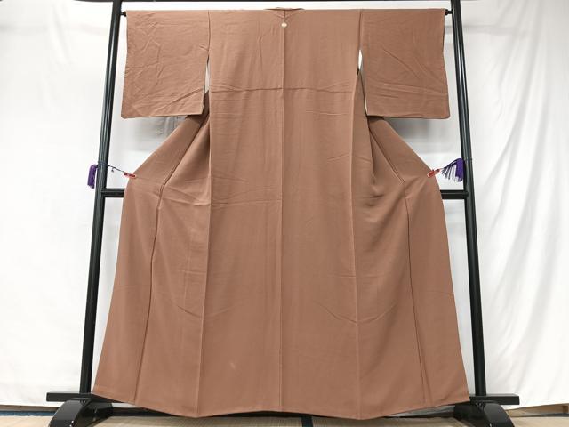 平和屋着物■上質な色無地　渋紙色　正絹　逸品　CABM2148xe