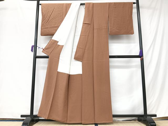 平和屋着物■上質な色無地　渋紙色　正絹　逸品　CABM2148xe