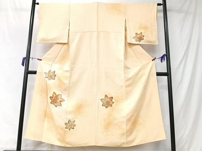 平和屋着物■訪問着　駒刺繍　楓文　暈し染め　金彩　正絹　逸品　CABM2150xe