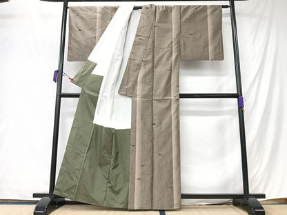 平和屋着物■上質な紬　舞葉間道　正絹　逸品　CABM2151xe