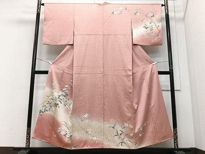 平和屋着物■訪問着　枝花文　暈し染め　正絹　逸品　CABM2157xe