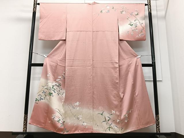 平和屋着物■訪問着　枝花文　暈し染め　正絹　逸品　CABM2157xe