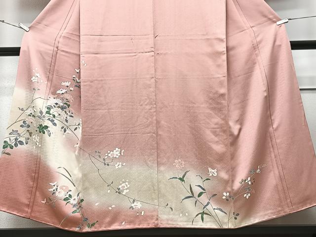 平和屋着物■訪問着　枝花文　暈し染め　正絹　逸品　CABM2157xe