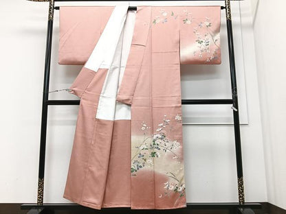 平和屋着物■訪問着　枝花文　暈し染め　正絹　逸品　CABM2157xe
