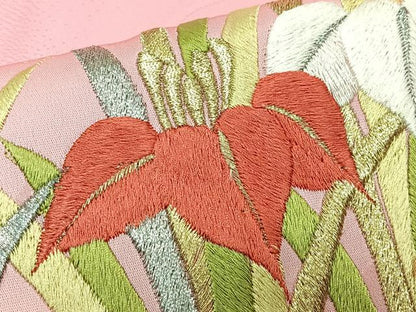 平和屋着物■豪華振袖　刺繍　流水草花文　暈し染め　金銀糸　正絹　逸品　CABM2166xe