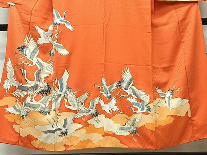 平和屋着物■訪問着　駒刺繍　飛鶴文　金彩　正絹　逸品　CABM2171xe