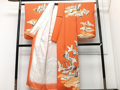平和屋着物■訪問着　駒刺繍　飛鶴文　金彩　正絹　逸品　CABM2171xe