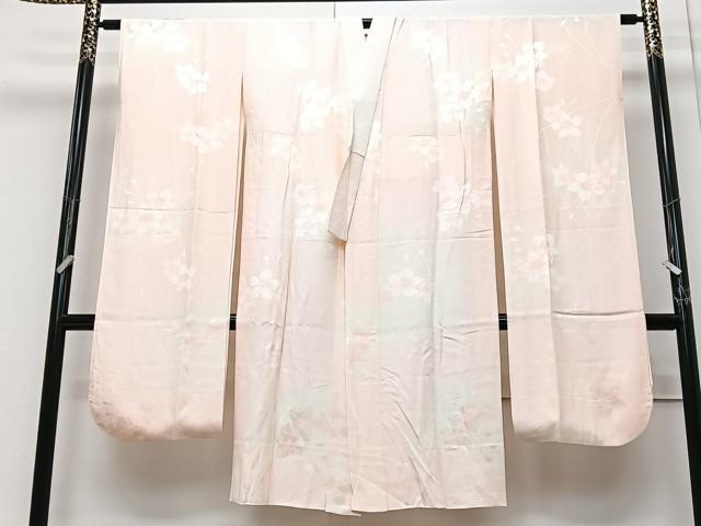 平和屋着物■振袖用長襦袢　袷　舞花地紋　暈し染め　正絹　逸品　CABM2173xe