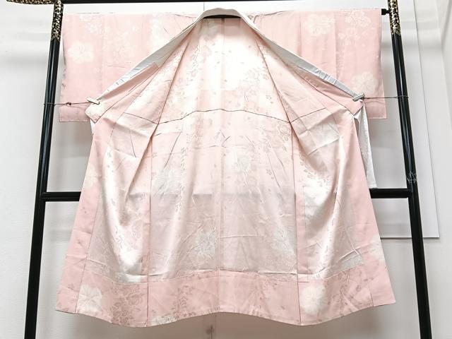 平和屋着物■長襦袢　無双仕立て　舞花地紋　半衿刺繍　正絹　逸品　未使用　CABM2175xe