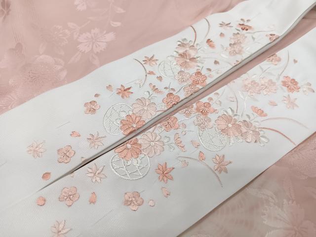 平和屋着物■長襦袢　無双仕立て　舞花地紋　半衿刺繍　正絹　逸品　未使用　CABM2175xe
